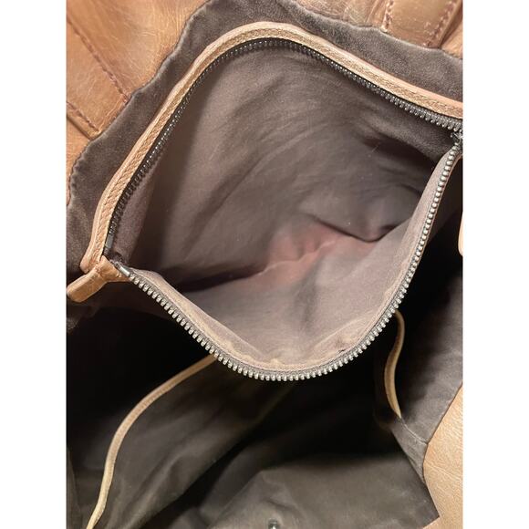 MIU MIU Vitello Leather Tote Brown Tan Large Travel Bag Tote - Picture 16 of 17